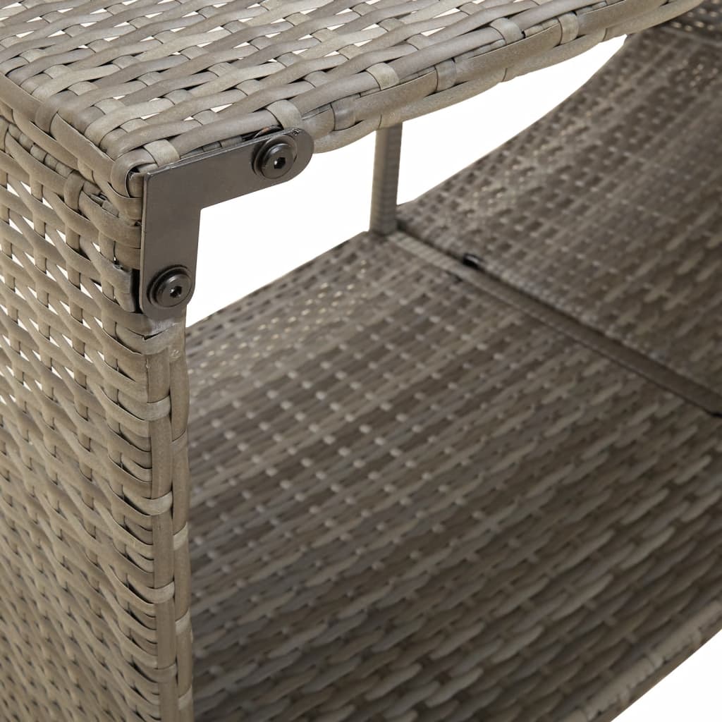 Opbergschappen 2 st poly rattan grijs
