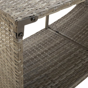 Opbergschappen 2 st poly rattan grijs