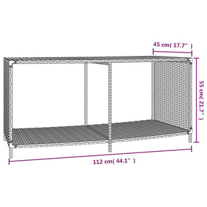 Opbergschappen 2 st poly rattan grijs