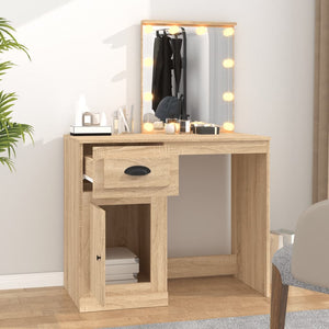 Kaptafel met LED 90x50x132,5 cm bewerkt hout sonoma eikenkleur