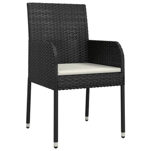 11-delige Tuinset met kussens poly rattan zwart