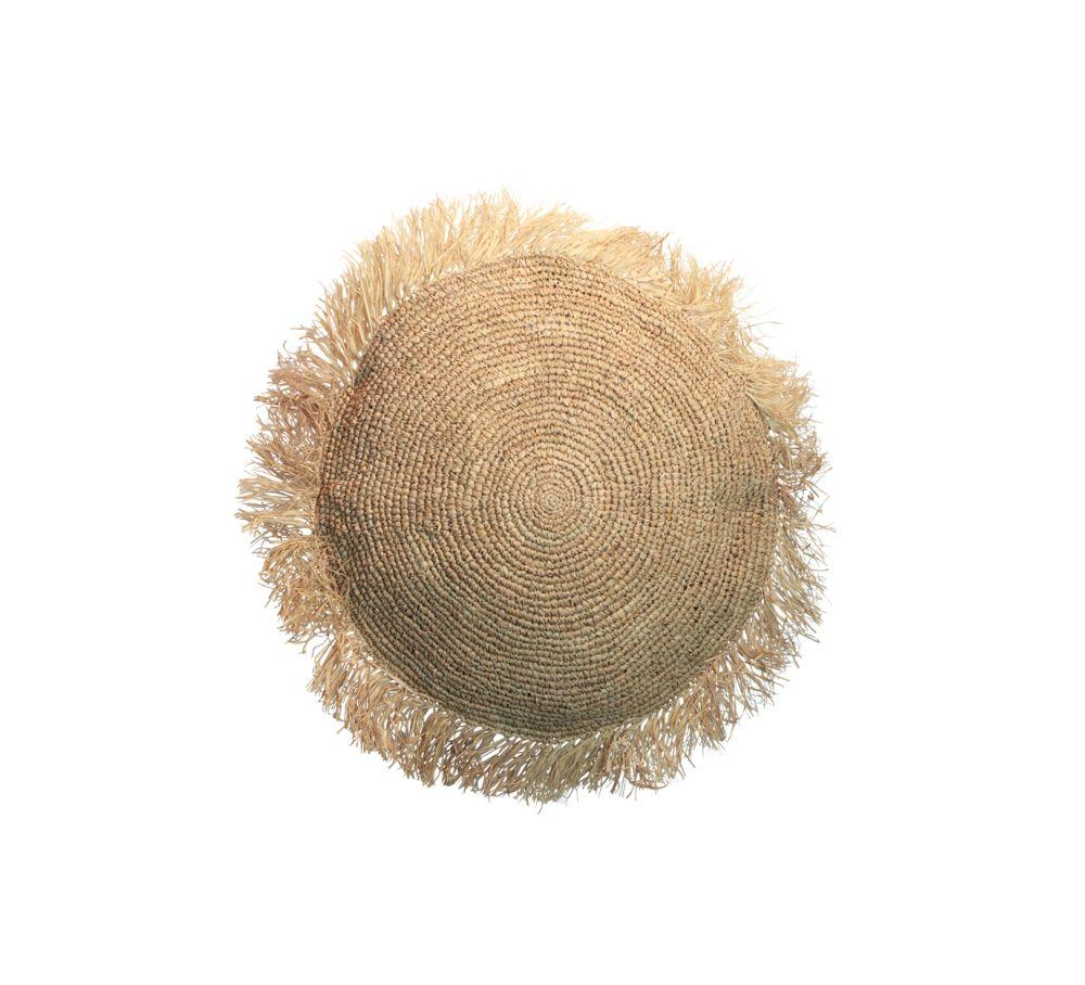 Bazar Bizar | De raffia kussenhoes - Rond