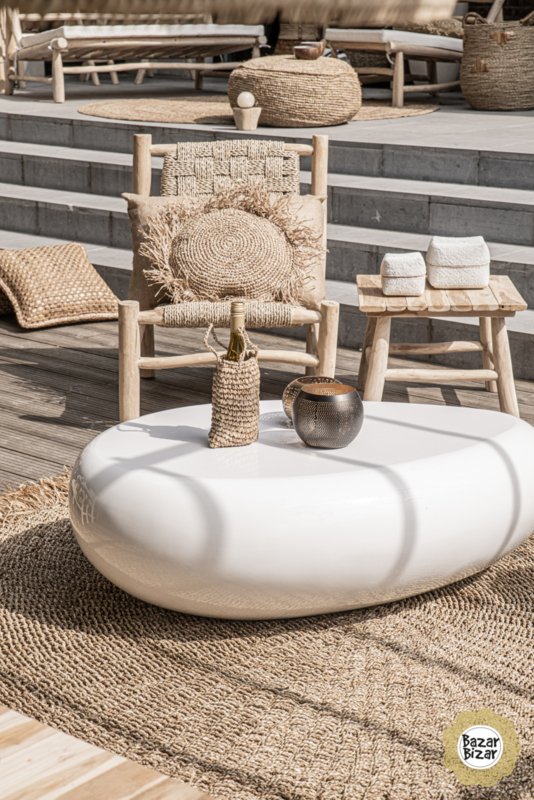 Bazar Bizar | De raffia kussenhoes - Rond