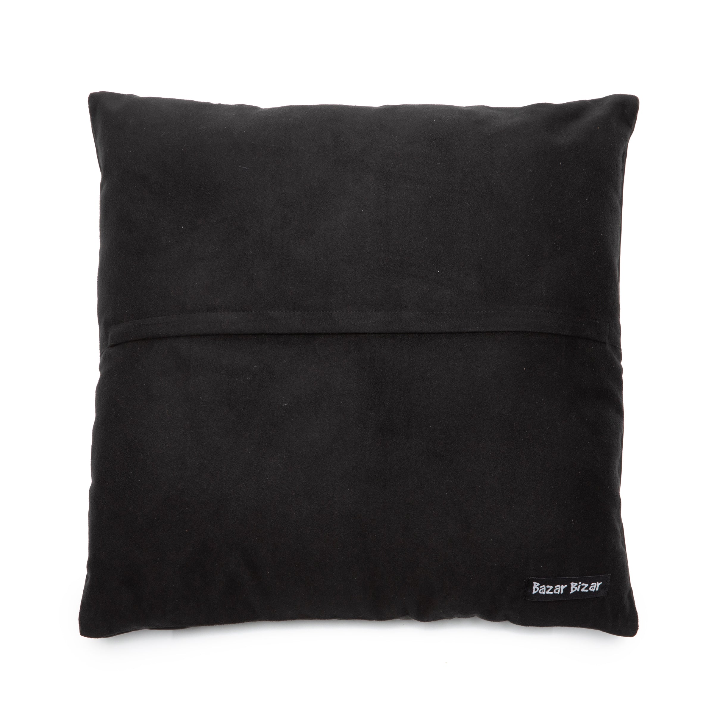 Bazar Bizar The Four Leather Panel Cushion Cover - Black - L