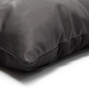 Bazar Bizar The Four Leather Panel Cushion Cover - Black - L
