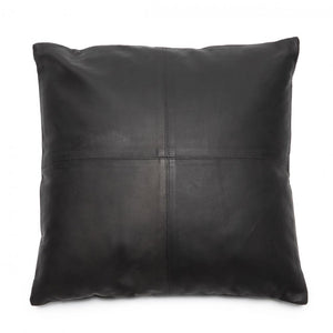 Bazar Bizar The Four Leather Panel Cushion Cover - Black - L