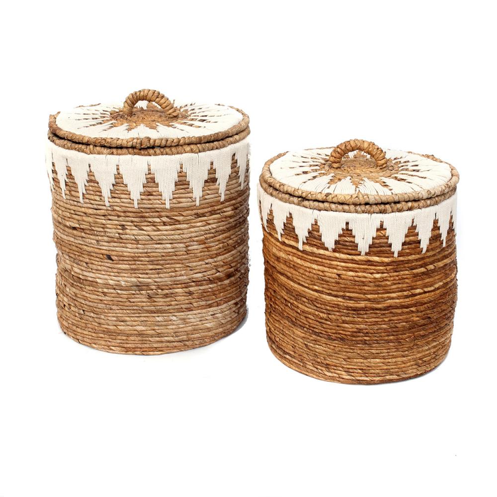 Bazar Bizar | The Banana Stitched Laundry wasmand (set van 2)
